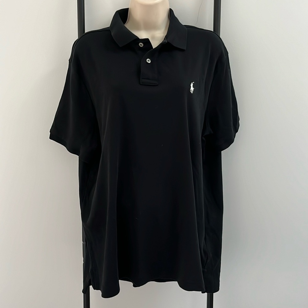 Polo Ralph Lauren Black Polo Shirt Men’s L Cotton Pony Embroidered